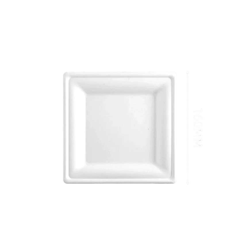 Assiette carrée en pulpe de canne 16x16x1,5