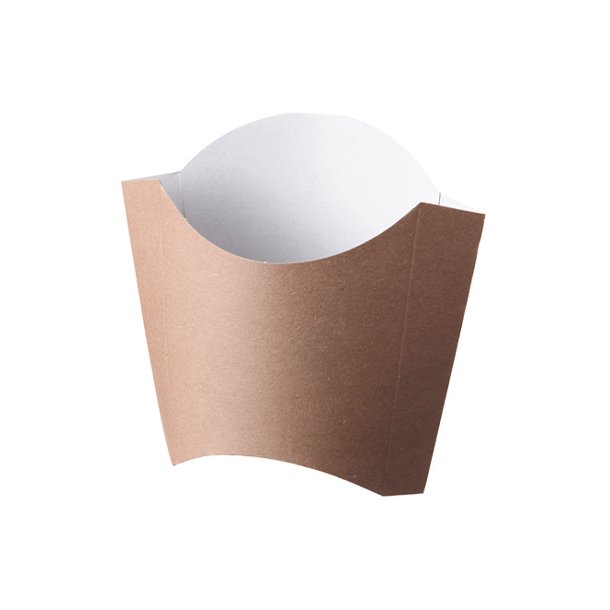 Pochette à frites 11 x 13 x 12,6 cm en carton brun (1000 unités)