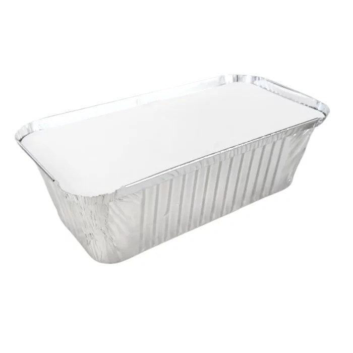 Barquette aluminium 1000mL 21,8x11,3x6,1cm avec couvercle (1000 unités)
