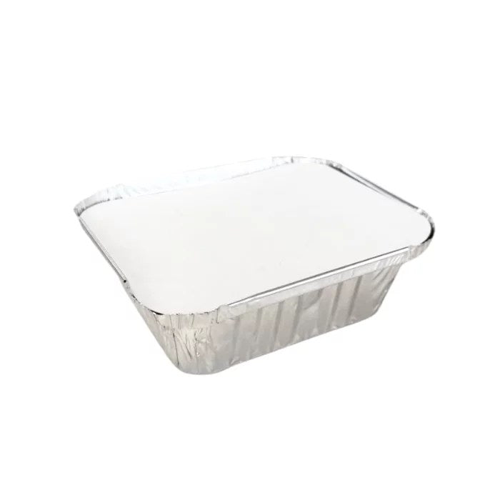 Barquette aluminium 470mL 14,5x12x4cm avec couvercle (2200 unités)