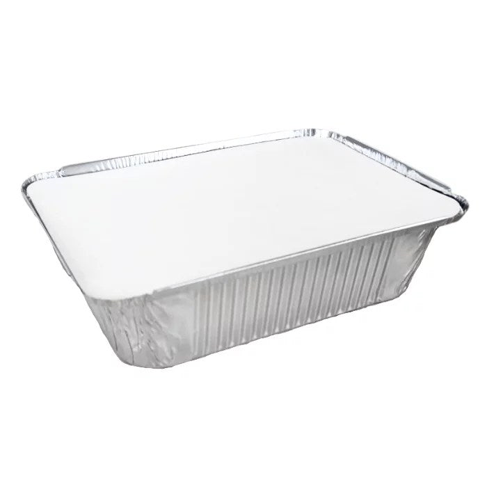 Barquette aluminium 2300mL 25,5x18,7x6,4cm avec couvercle (400 unités)