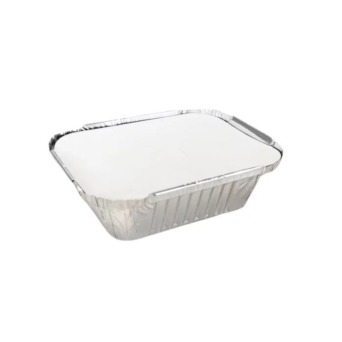 Barquette aluminium 250mL 12,7x10x3,3cm avec couvercle (1800 unités)
