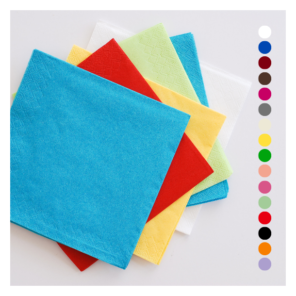 Serviettes 2 plis 20 x 20 cm noir (4000 unités)