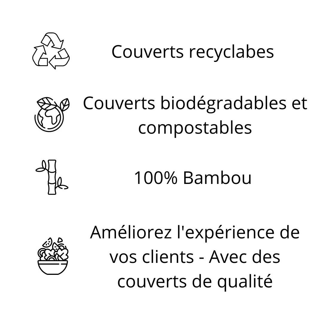 Couteaux jetables en fibre de Bambou - 17 cm (1500 unités)