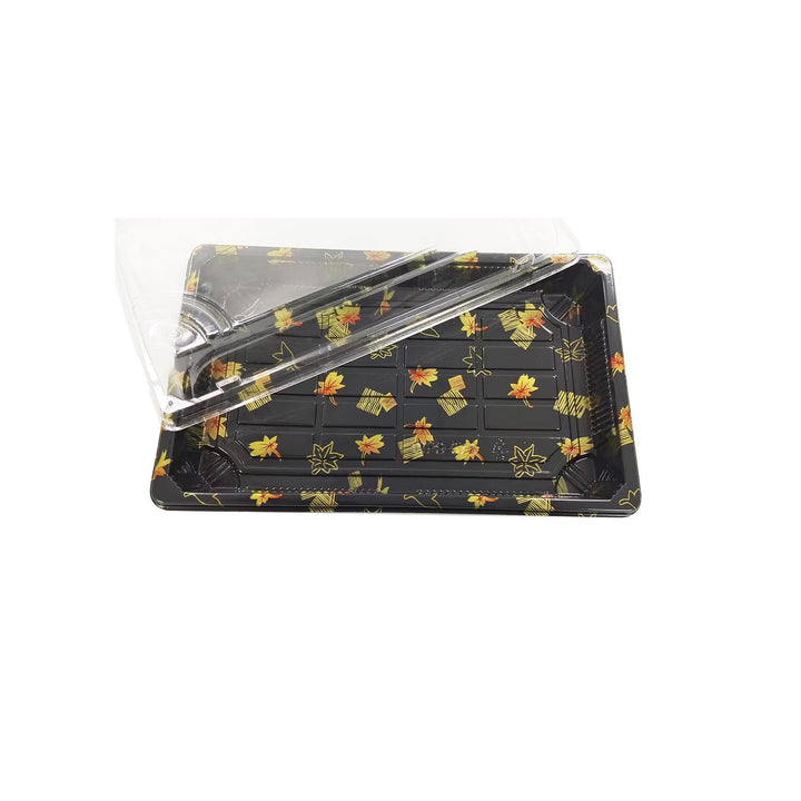 Barquette sushi à motifs avec couvercle 22x14x4,5 (400 unités)