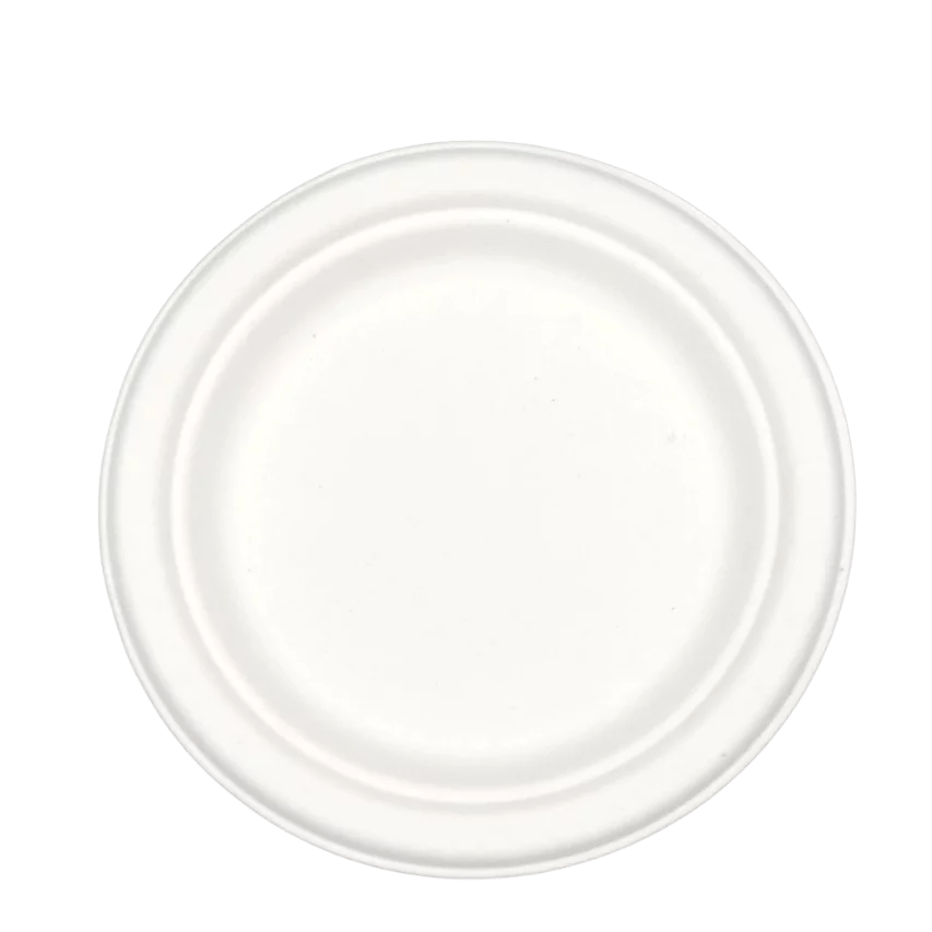 Assiette ronde en pulpe de canne Ø22,5x1,9 