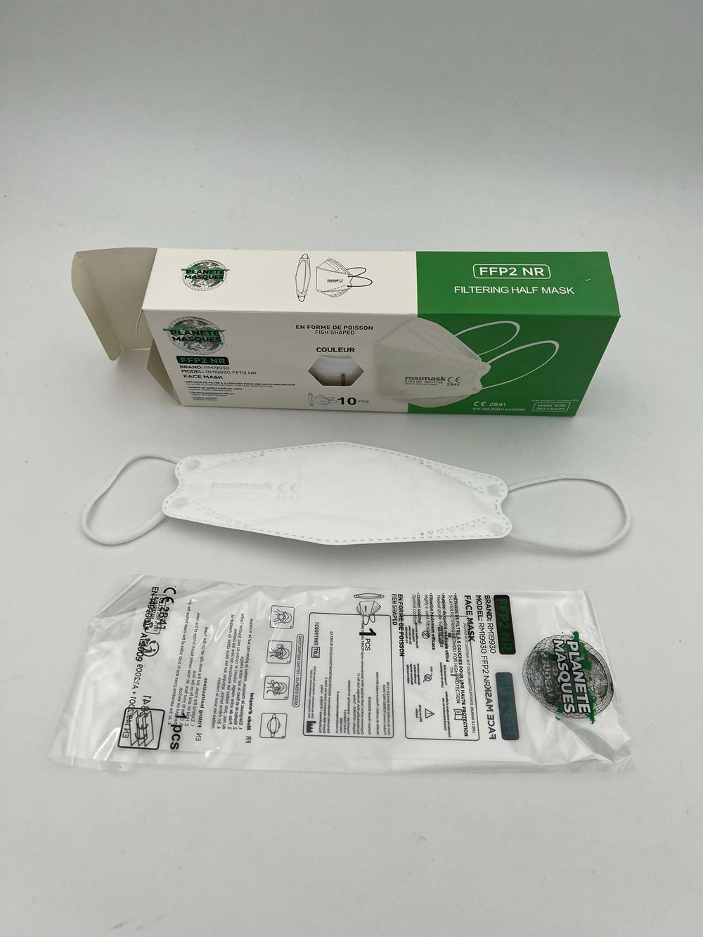 Masque FFP2 KF 94 Blanc - Boite de 10 Masques Individuels - Carton de 10 boites, total 100 masques