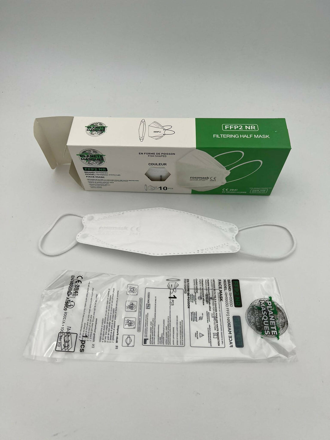 Masque FFP2 KF 94 Blanc - Boite de 10 Masques Individuels - Carton de 10 boites, total 100 masques