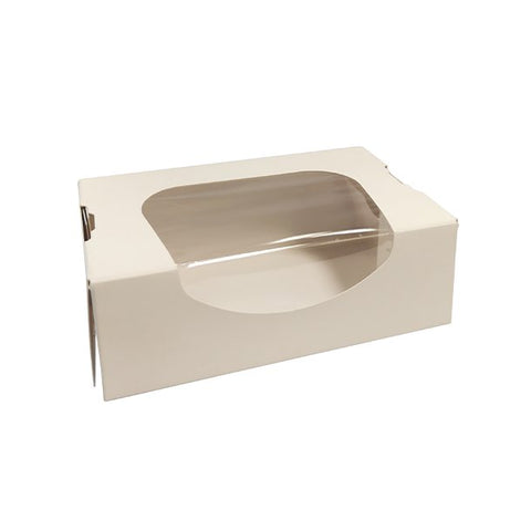 Barquettes sushi + fenêtre 12 x 20 x 4,5 cm blanc carton (500 unités)