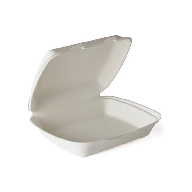 Boîtes repas 20,8 x 24,4 x 7 cm Blanc Bagasse (100 unités)