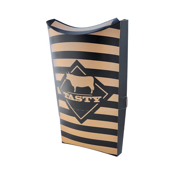 Boîtes tacos carton brun/noir 15,4 x 28 cm (500 unités)