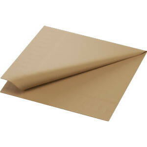 SERVIETTES 3 PLIS 33X33 CM MARRON ECO
