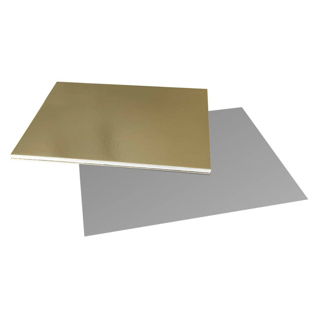 Support Carré Carton Double Face Argent & Or - 3 tailles