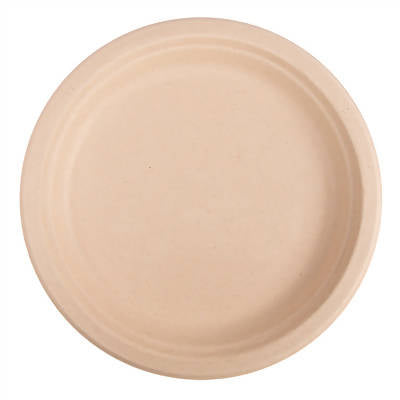 ASSIETTES 'BIONIC' Ø 23x2 CM NATUREL BAGASSE 