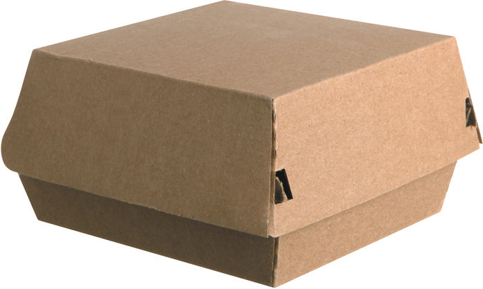 Boîtes doubles burger carton brun 11.5x11x7cm (200 unités)