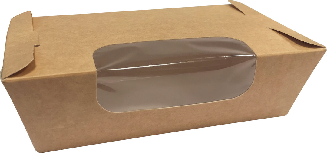 Boîtes repas biopack fenêtrée 1000ml carton brun (300 unités)