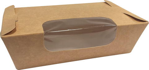 Boîtes repas biopack fenêtrée 1000ml carton brun (300 unités)