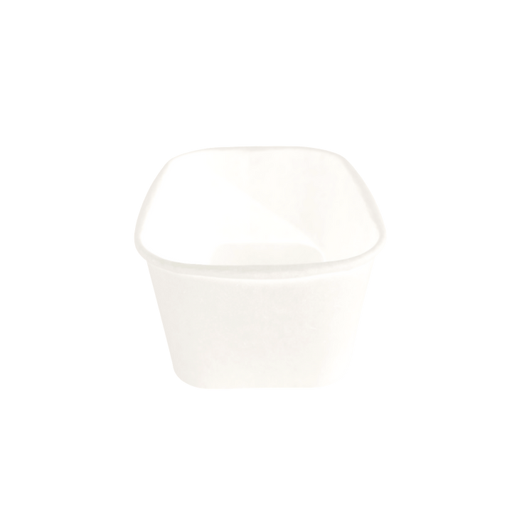Bol kraft rectangulaire blanc 1000 mL 17,3x12,1x7,5 avec couvercle PP (300 unités)