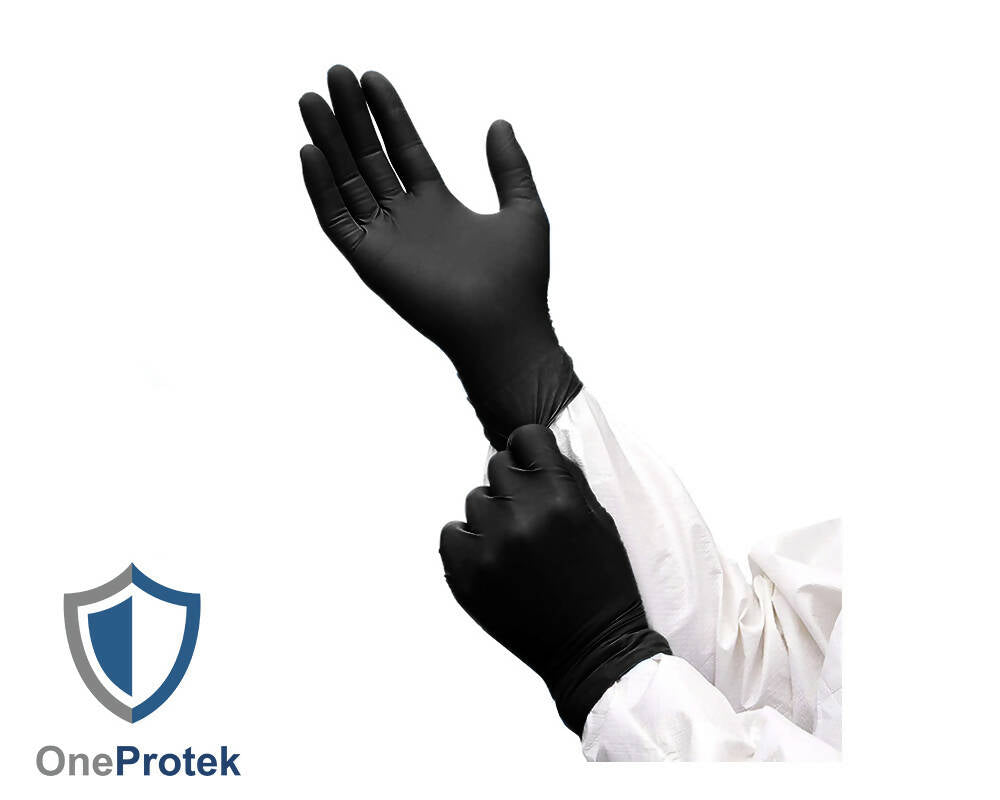 Gant Nitrile Noir non poudré - Taille XS - Lot de 10 boites de 100 Gants : 1000 pièces total