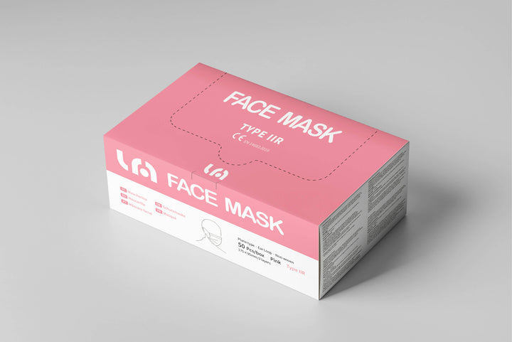 Masques chirurgicaux type 2R Rose - Lyncmed - 40 boites de 50 masques - Total 2000 unités