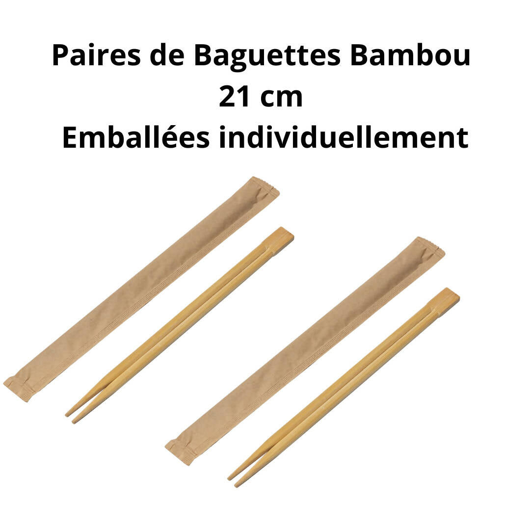 Paires de baguettes Bambou 21cm