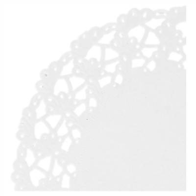 DENTELLES RONDES AJOURÉES 53 G/M2 Ø 11,5 CM BLANC PAPIER (250 UNITÉ)