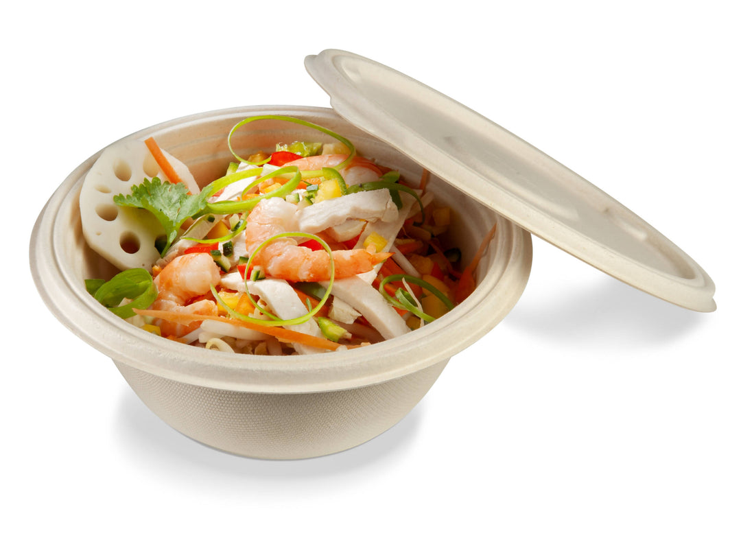 Bols ronds / saladiers ZUME 750ml avec couvercle (600 unités)