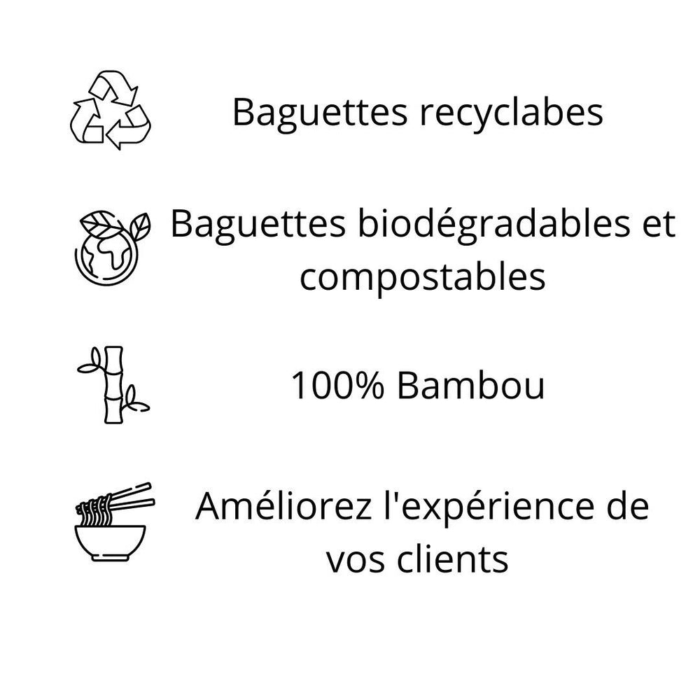 Paires de baguettes Bambou 21cm