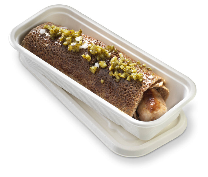 Emballage hot dog avec couvercle (600 unités)