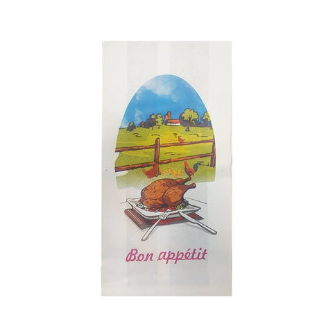 Sacs poulet 18 x 6 x 34,5 cm en kraft blanc