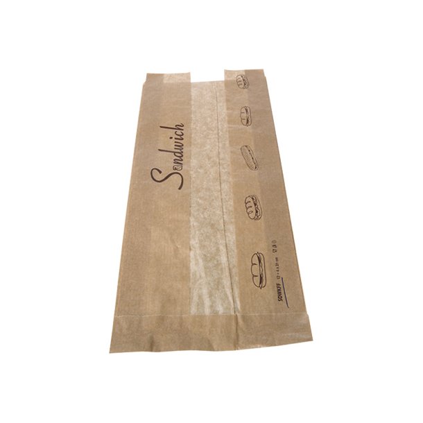 Sacs sandwich 12 x 32 x 4 cm en kraft brun