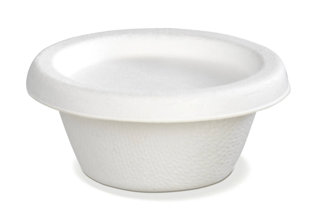 Pots à sauce 60 ml en bagasse avec couvercle