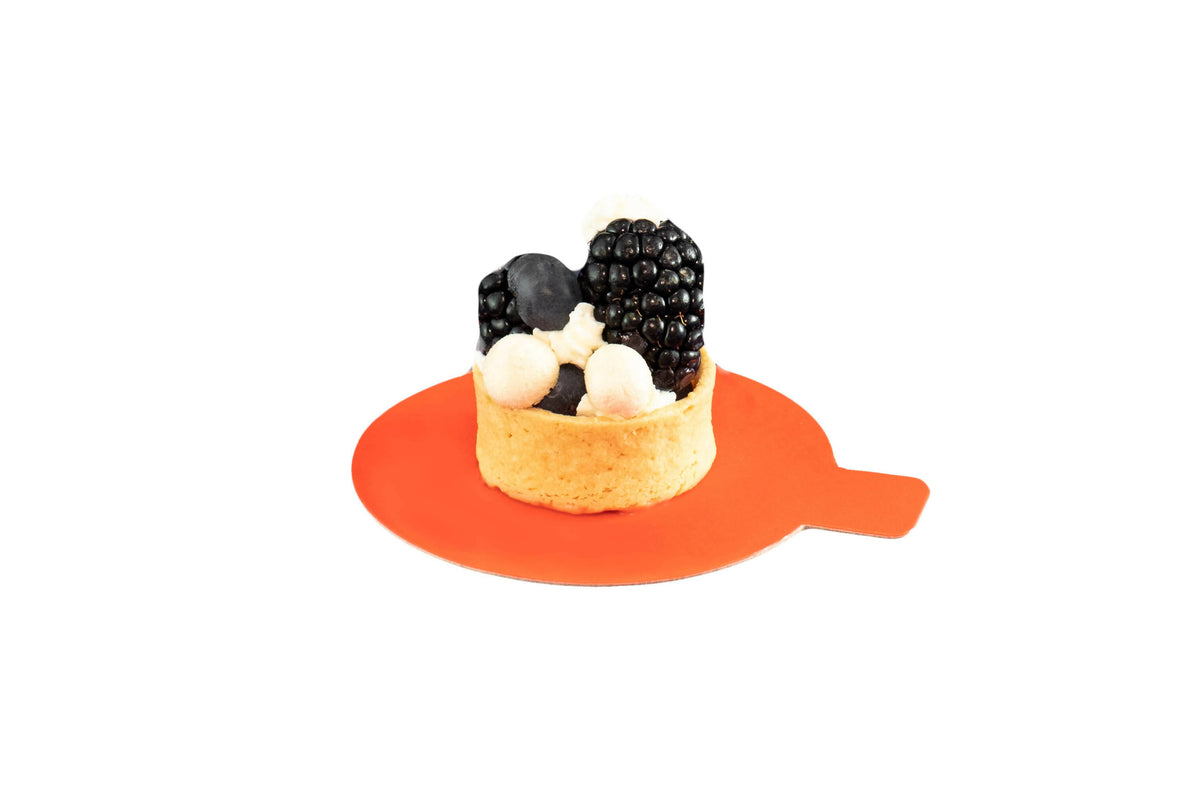 Support rond avec languette Orange et Noir Ø 8cm (1000 UNITES)