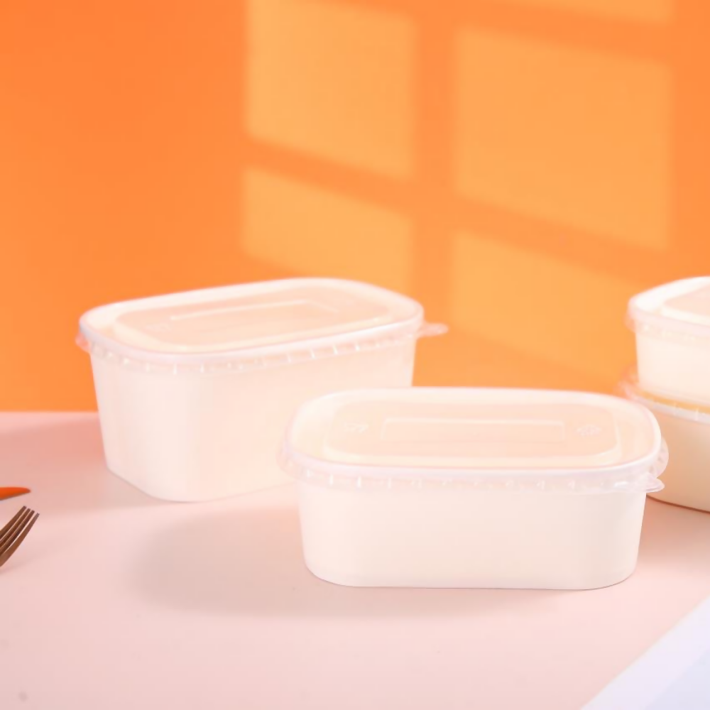 Bol kraft rectangulaire blanc 500 mL 17,3x12,1x4,1 (300 unités)